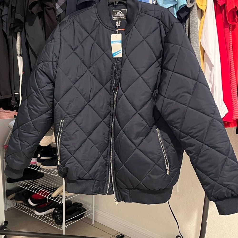 XL Cotrasen Navy Blue-Orange Winter Jacket